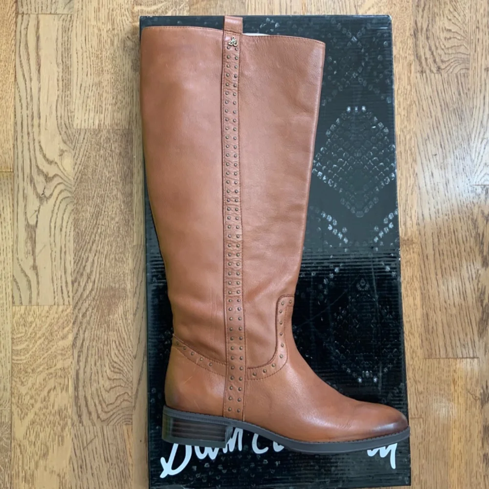 Sam Edelman Women's Prina 2 Whiskey Brown Leather Knee High Riding Boots 6.5